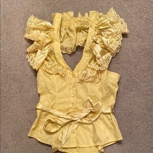 Bebe Ruffle Halter Top